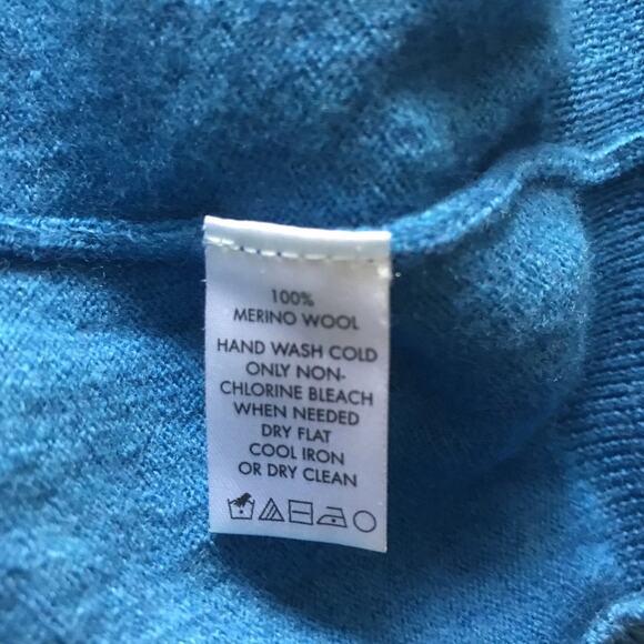 Calvin Klein Royal Blue Merino Wool V Neck Sweater L - Picture 5 of 7